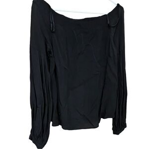 Maeve Anthropologie black minimalist blouse top size small 4